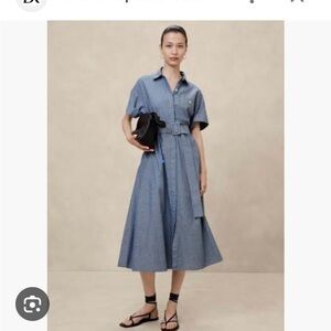 Banana Republic Chambray Belted Midi Dress